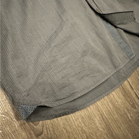 Ted Baker London Mens Shirt 5 XL Long Sleeve Button Up Gray Stripe Flip Cuff - Picture 9 of 13